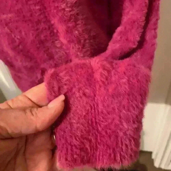 Splendid Womens Pink Square Neckline Fluffy Soft Sweater‎ Long Sleeve medium - Picture 4 of 11